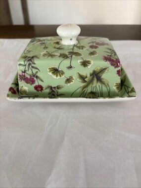 ShannonBridge Ireland Covered Butterd Dish Spring Floral NWT